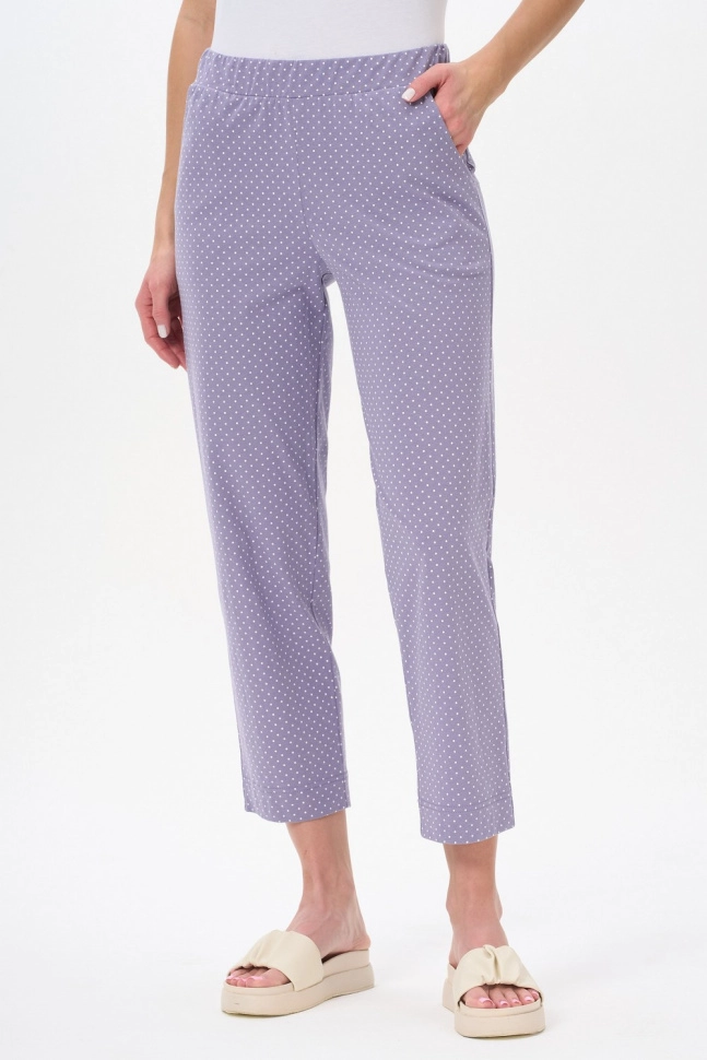 Брюки жен,b0280,b0280-g41.4s06(сиреневый,сер,,бел горош), (60-164)