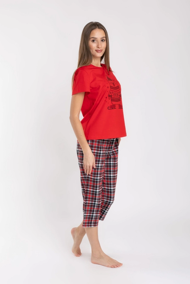 Пижама жен,s5290,s5290(красный комб.,красн,,теплая клетка 6359а), (46-170)