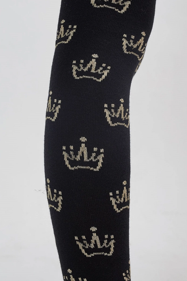 Колготки дев,21708k,20708k,1314(черный,чер,,люрекс короны), (150,152-21-22)