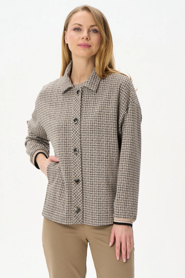 Жакет жен,f0981,f0981-c19.5f04(бежевый,беж,,чер рис), (48-164)