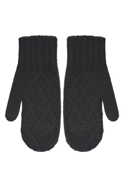 Варежки жен,а17703,а17703-17(черный,чер,,меринос ромбы), (17)
