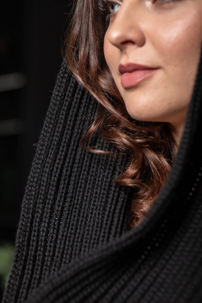 Шарф жен,с4031,0с2248(черный 9е1048 Аскона,26/2,чер,,меринос спецзаказ), (48х36)