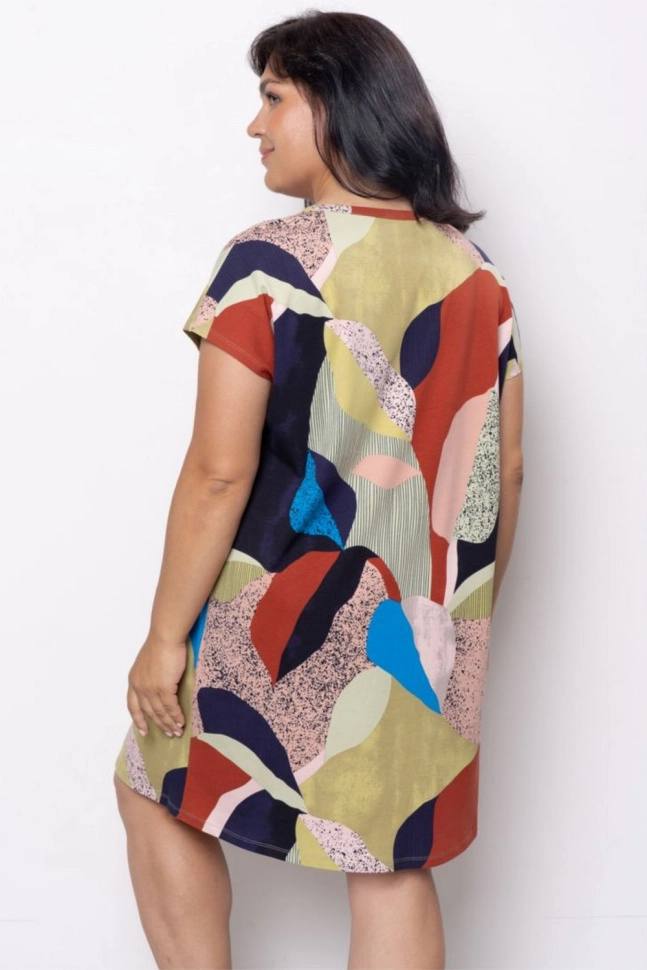 Платье жен,70205,1h-093(мультиколор,зел-св,персик,террак-син абстракц), (52-170)