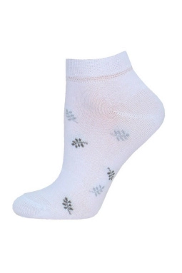 Носки жен,б1101,658(белый,бел,,сер листья), (23)