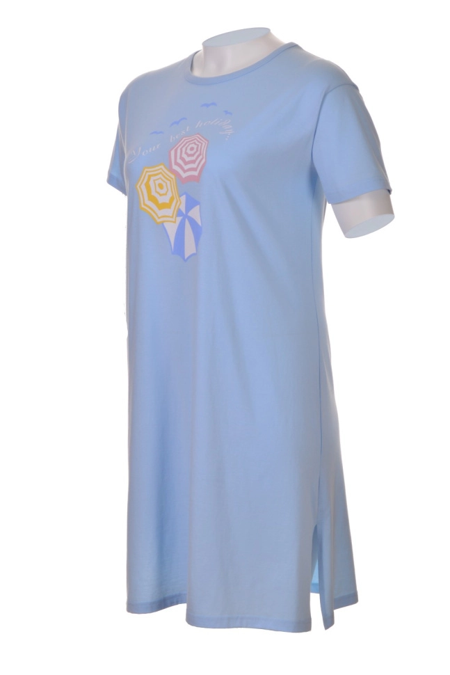 Сорочка ноч жен,в307043,-(св.голубой,гол,,зонтики), (52-158,164)