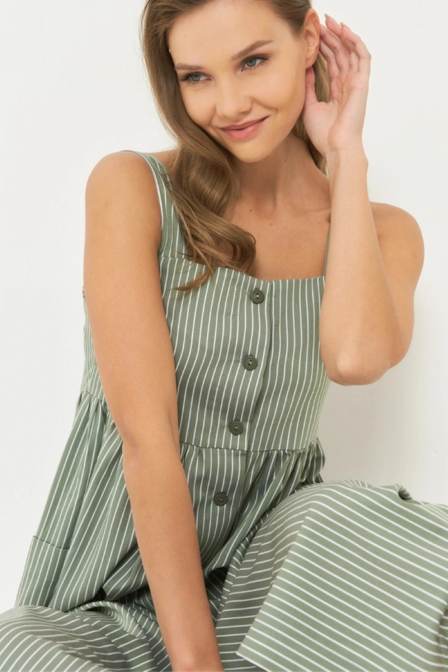 Сарафан жен,7221-30040,-(нежно-оливковый полоска,зел-св,,), (44-158,164)