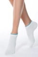 Носки жен,12с-32сп,035(белый-бледно-бирюзовый,бел,,бир с люрексом вставки), (25)