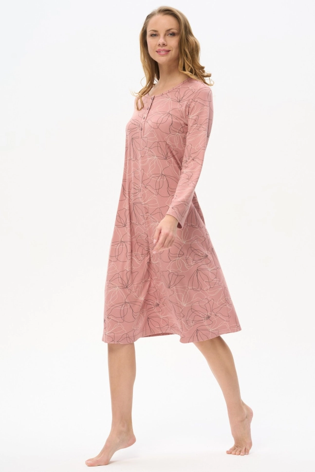 Сорочка ноч жен,s1555,s1555-p35.5f12(коралловый,роз,,цветы), (48-164)