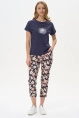 Брюки жен,b2172,b2172-f50.5s03(синий,синмел,,цветы яблони), (44-164)