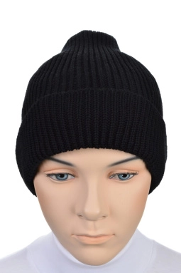 Шапка муж,с6374,9с0196(черный 9Е1049 Леонора,чер,,меринос спецзаказ), (60)