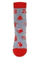 Носки жен,б1137,424(серый меланж,сермел,,олени подарки красн), (23)