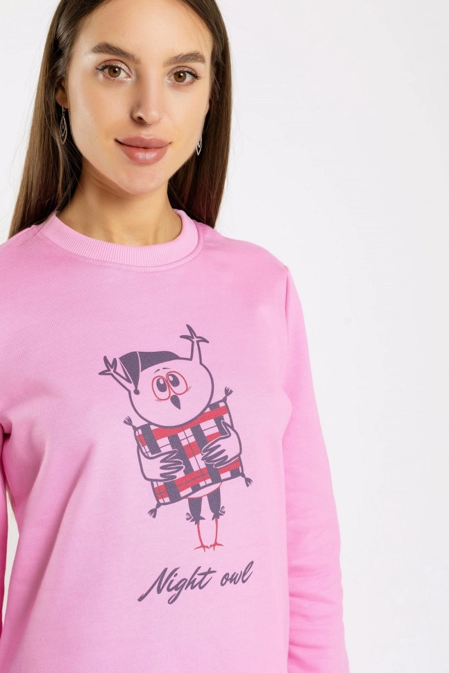 Платье жен,s6881,s6881(розовый с печ.,роз,,начёс сова с подушкой), (42-170)