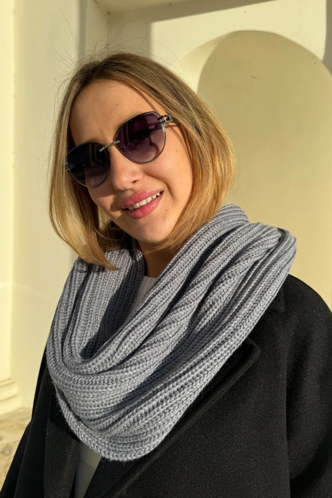 Шарф жен,с4031,0с2248(ртутный 8M0003 ALICE 2/28,сермел,,меринос спецзаказ), (48х36)