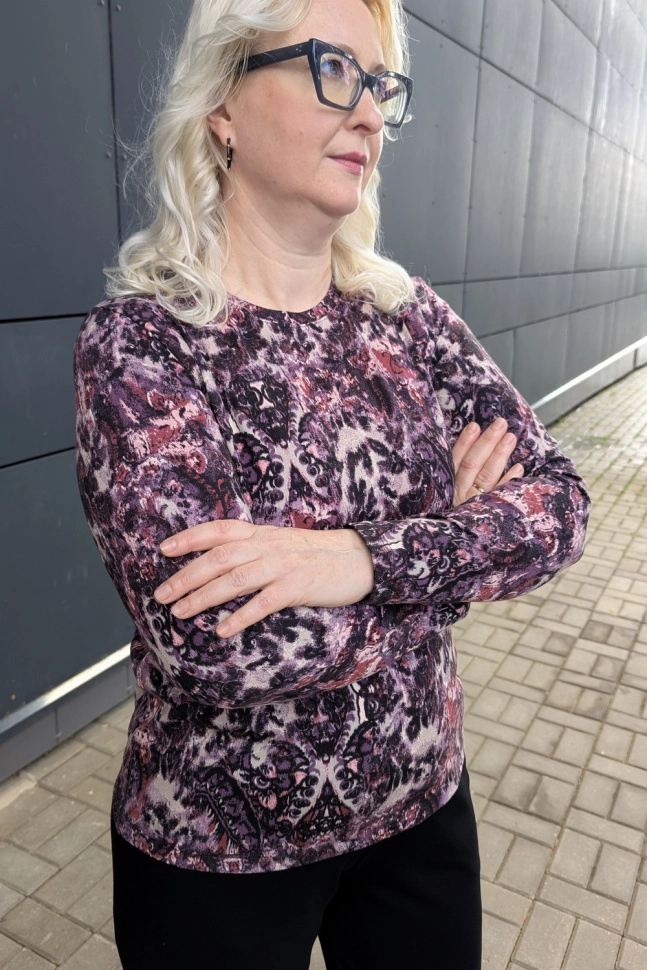 Джемпер жен,а133,а13303(,фиол,,борд этника), (58-158,164)