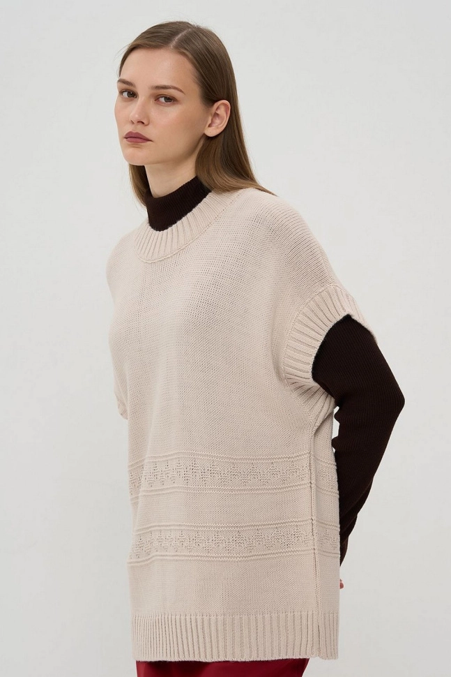 Жилет жен,5242-1783,-(ваниль,беж,,), (46-48-158,164)