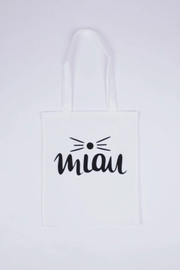 Сумка жен,в973899,-(белый+усики мяу,бел,,) (33х38)