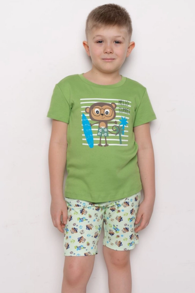 Пижама мал,85117,2h-613.1168(зеленый,зел-св,,обезьяна), (26-98)
