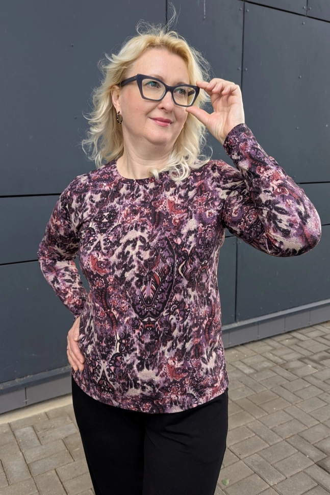 Джемпер жен,а133,а13303(,фиол,,борд этника), (58-158,164)