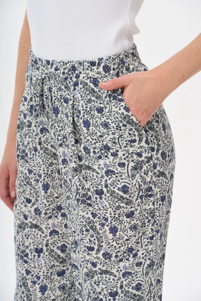 Брюки жен,b9480,b9480-f56.4s10(бело-синий,молоч,,син-т цветы), (46-164)