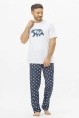 Пижама муж,pdk-291,-(белый/медведь белый,бел,сер,), (48-176,182)