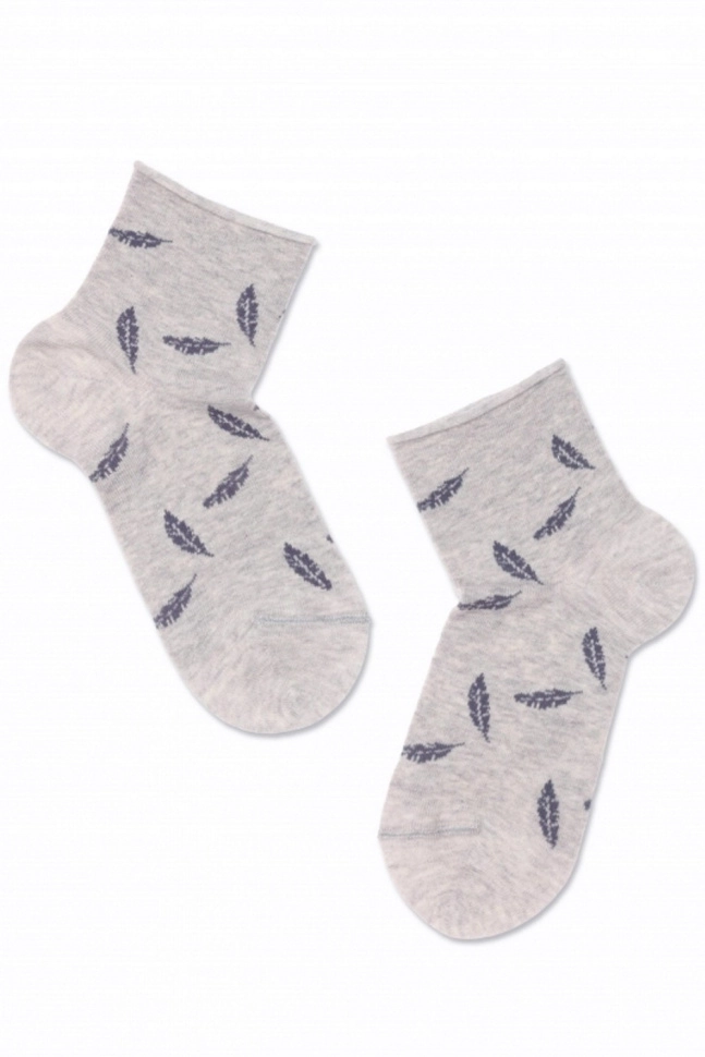 Носки жен,б1127,336(св.серый меланж,сермел-св,,сер перья), (23)