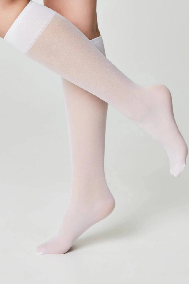 Гольфы жен,8с-2сп,tension40(bianco,бел,,2 пары), (23-25)