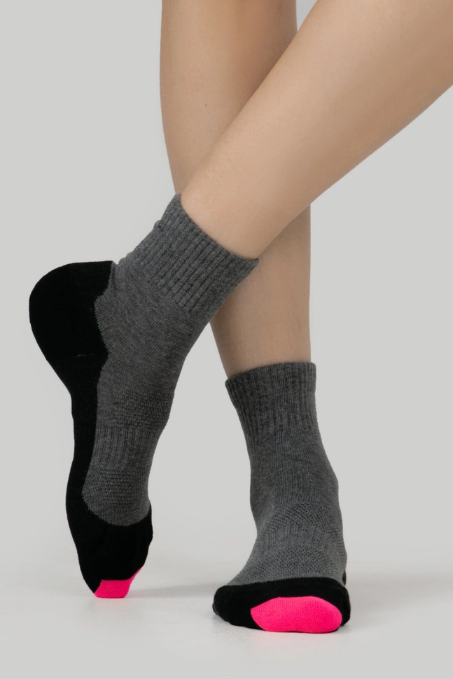 Носки жен,25338c,1010(серый меланж,сермел,чер,), (23-25)