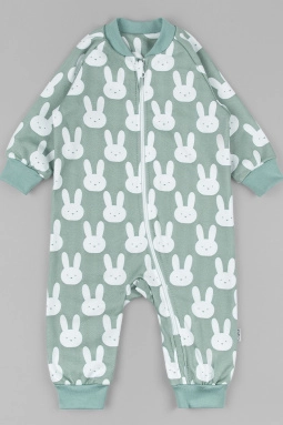 Комбинезон мал,3043а,-(мятно-белый,зел,,заяцы), (24-74)