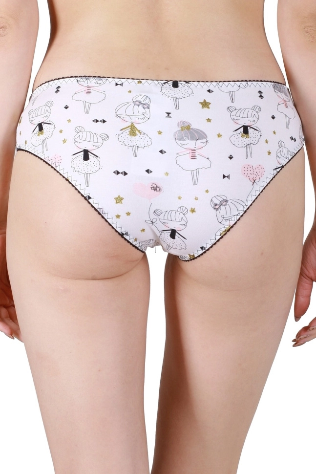 Трусы жен,s4828,s4828/29(экрю с рис.133260,молоч,,глитер звезды балерины), (42)