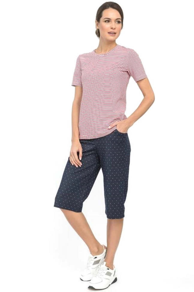 Бриджи жен,b0430,b0430-g59(тёмно-синий,син-т,,бел горош), (58-164)