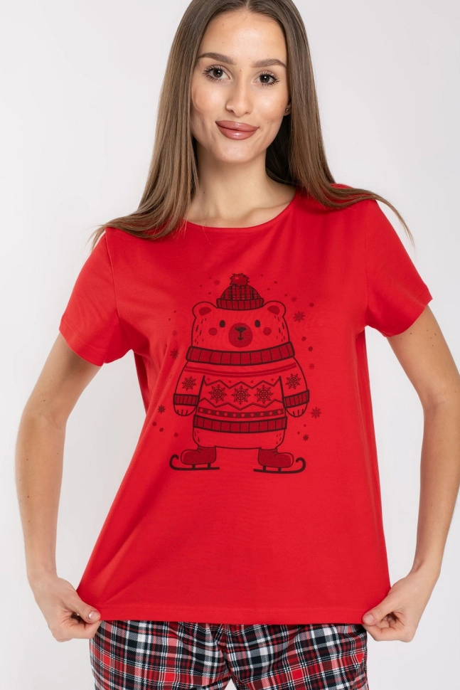 Пижама жен,s5290,s5290(красный комб.,красн,,теплая клетка 6359а), (46-170)