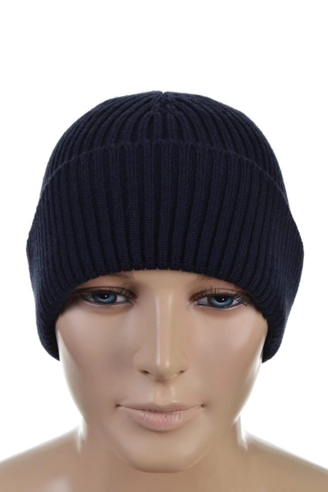 Шапка муж,rb000132,-(тёмно-синий NACHT BLAU 730 ASCONA 26/2,син-т,,меринос спецзаказ), (58)