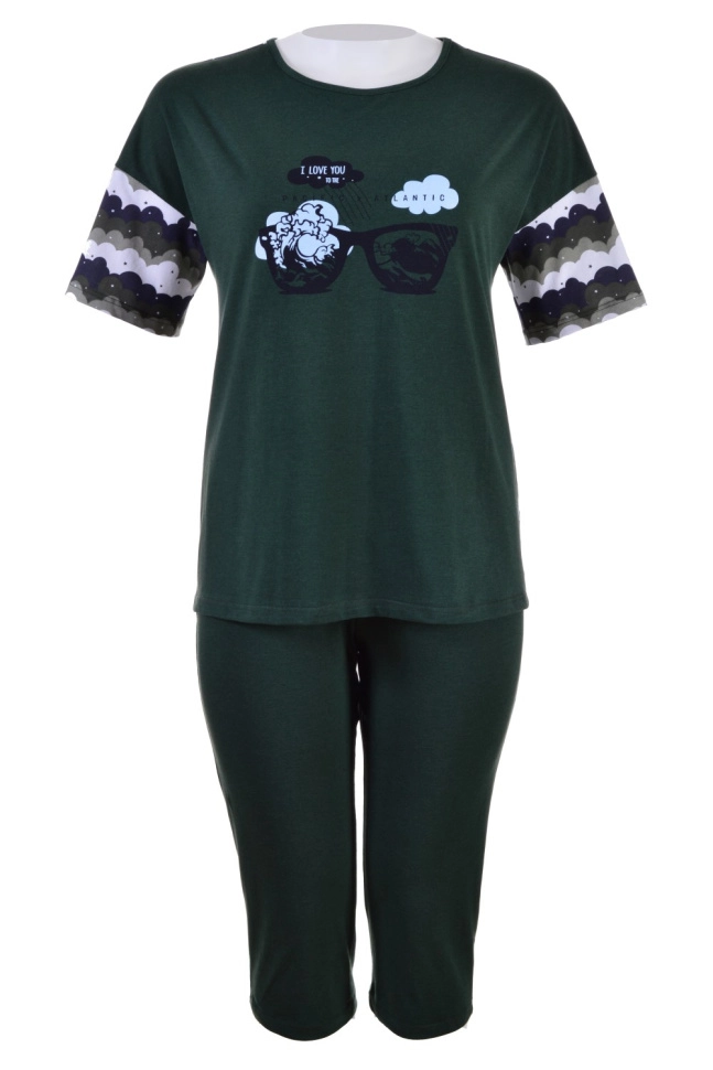 Костюм жен,в206276,-(хаки+облака цветные,зел-т,,), (48-158,164)