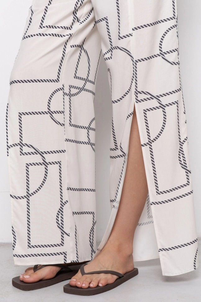 Брюки жен,50165,1f-010(экрю,молоч,,прерывистые линии), (46-170)