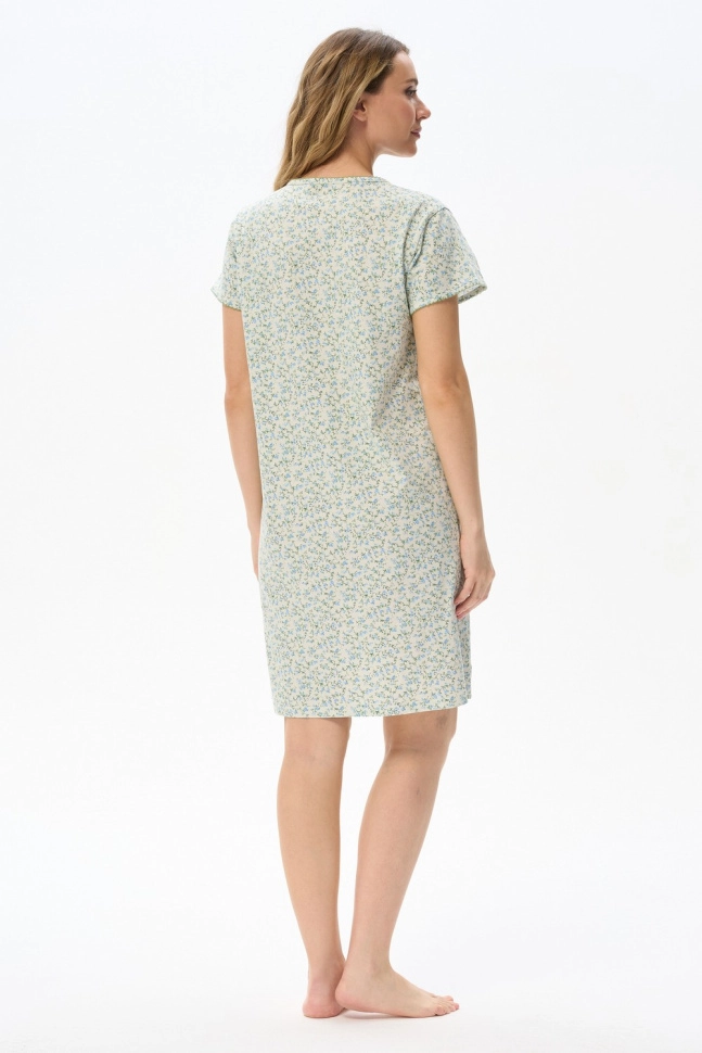 Сорочка ноч жен,s0630,s0630-p21.5s07(светло-желтый,молоч,,голуб цветочки), (48-164)