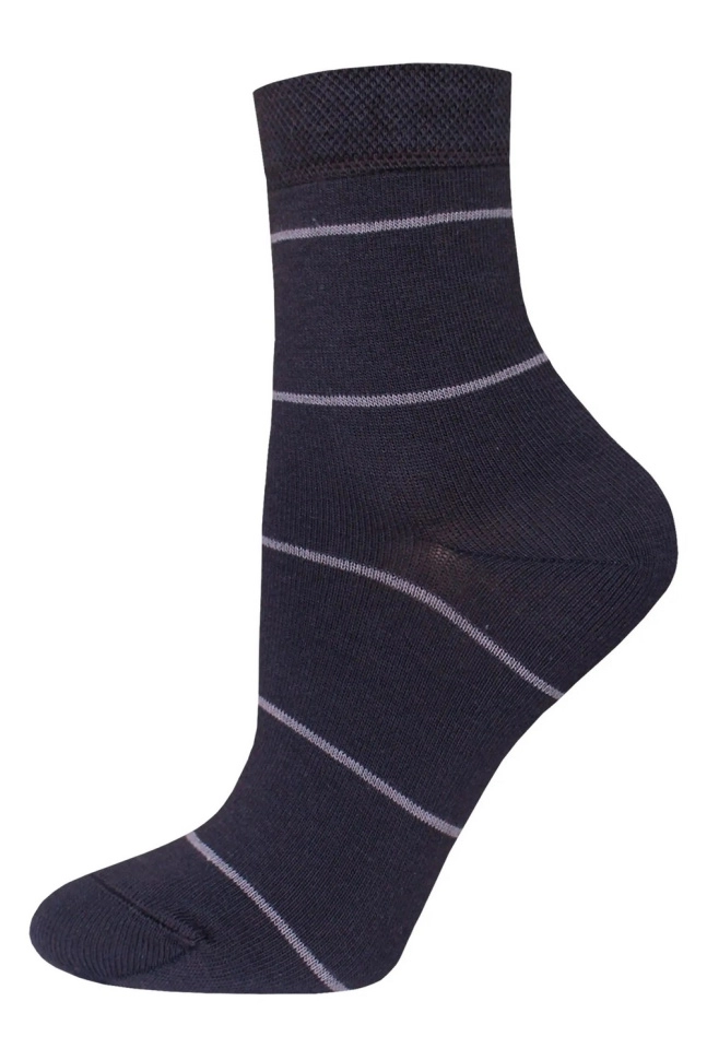 Носки жен,б1100,717(т.коричневый,корич,,полоски), (23)