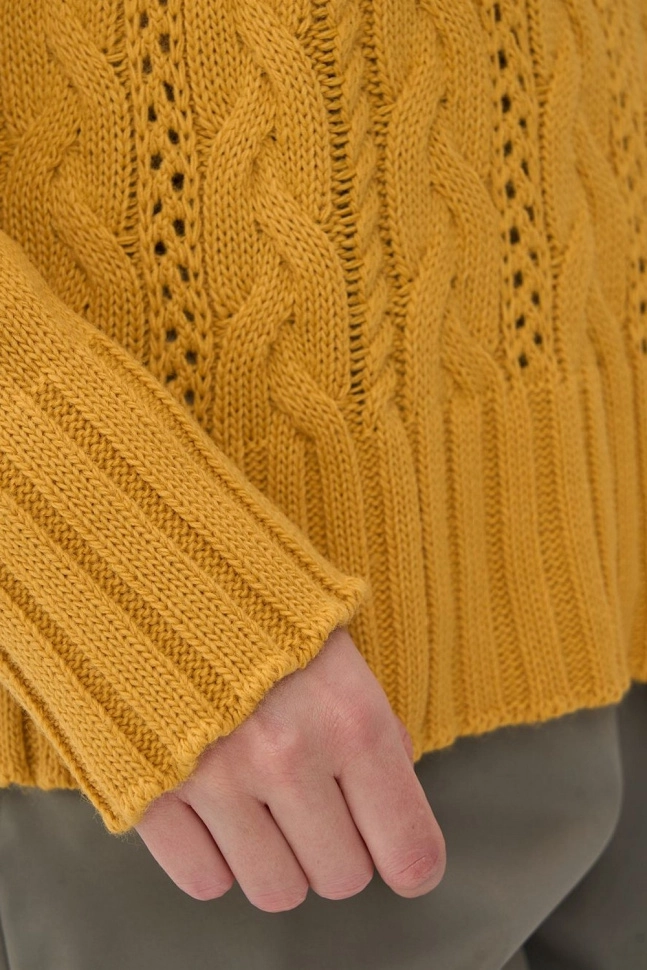 Джемпер жен,7242-40306,-(шафран,жел,,косы), (42-44-158,164)