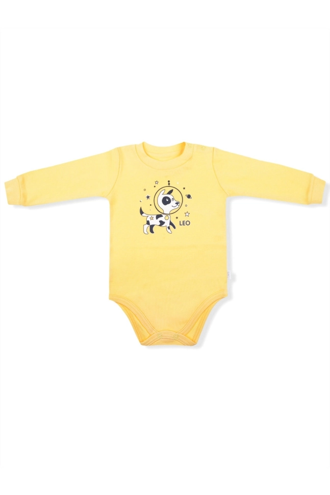 Боди мал,1001а-11,-(желтый+серый,жел,,пес звезды), (24-74)