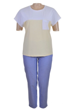 Костюм жен,20051/50044,-(светло-желтый/джинсовый,жел,голмел,карман), (44-170)