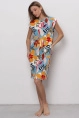 Платье жен,70160,2h-077(джинсовый,оранж,син,экзотич цветы), (44-170)