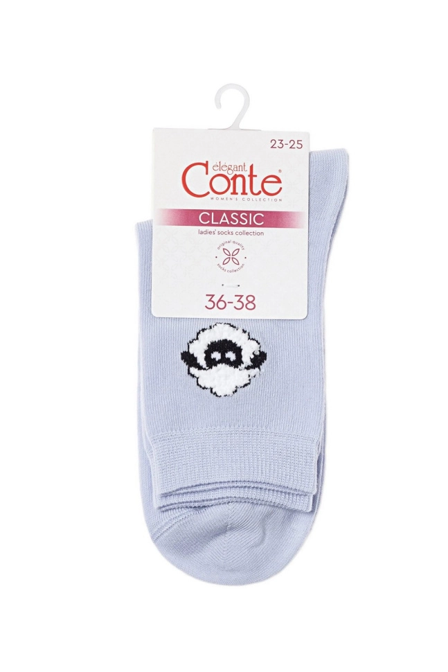 Носки жен,24с-151сп,681(бледно-фиолетовый,сирень,,пушист овечка), (25-27)