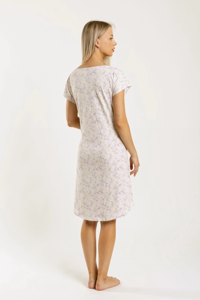 Сорочка ноч жен,s8154,s8154/11(кремовый с рис. 400111,беж,,трепетный гибискус 0400111 v:3), (46-170,176)