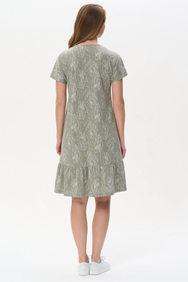 Платье жен,n3052,n3052-m72.5f09(оливковый,зел,,растительная графика), (46-164)