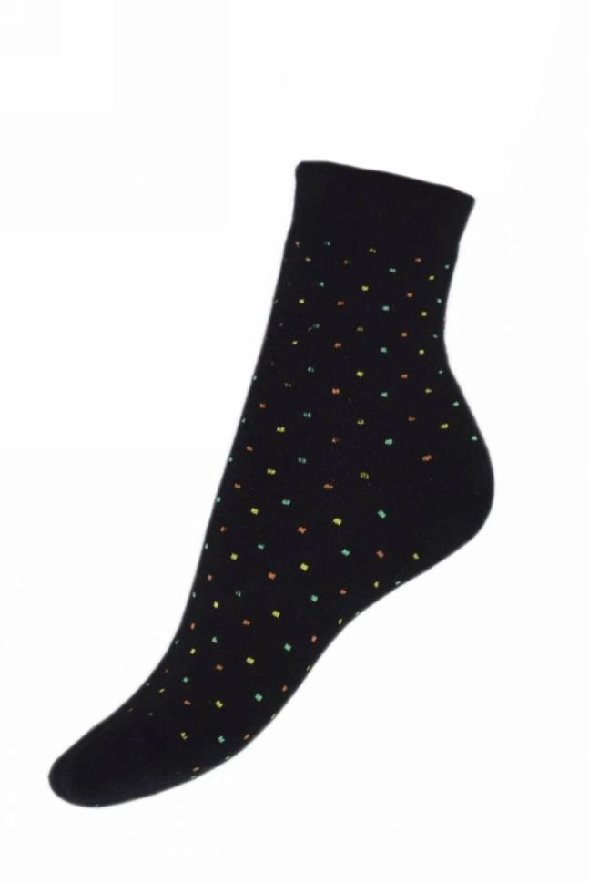 Носки жен,l2d001,-(черный,чер,,разноцв крап), (23)