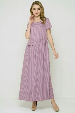 Платье жен,5231-3746,-(розовый полоска,роз,,бел полос), (48-158,164)