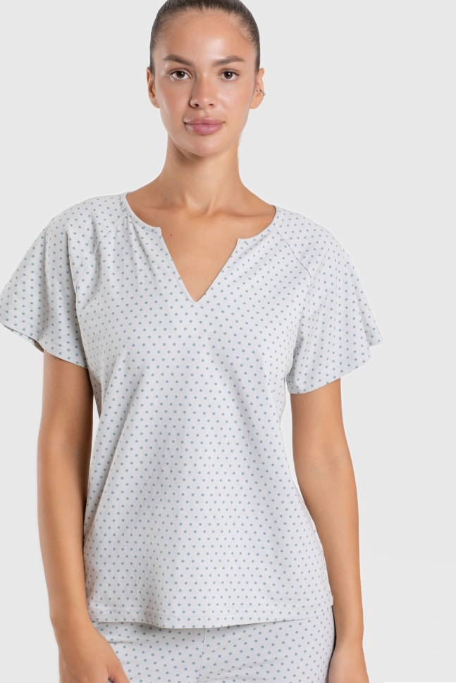 Пижама жен,s5467,s5404,s5404/18(голубой туман с рис. 2060,сер-св,,горошек), (46-170)