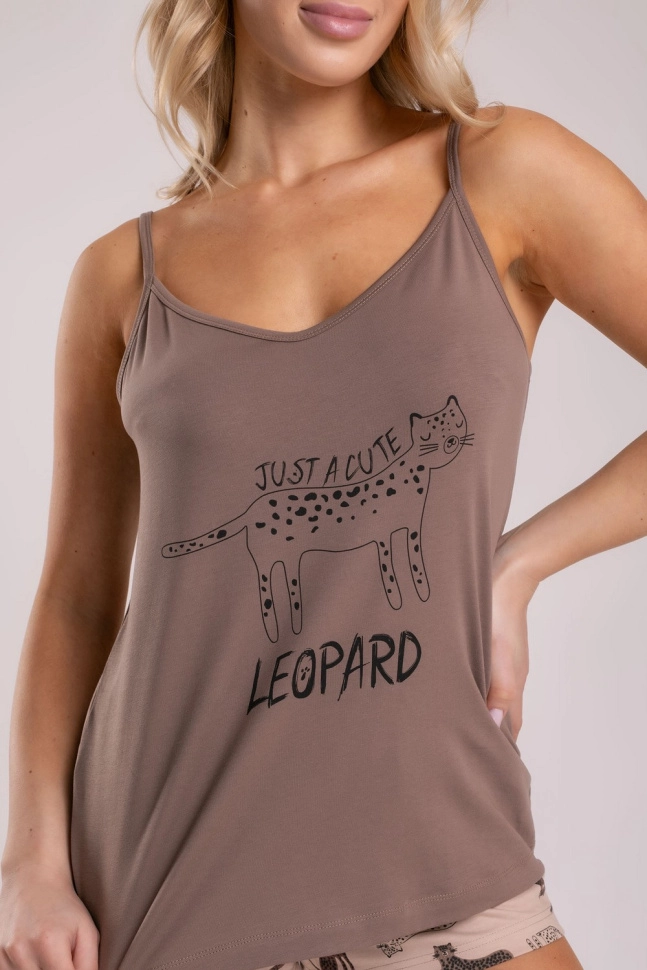 Пижама жен,s6742,s6742/5(мокко комб.,корич,беж,леопард), (44-170,176)