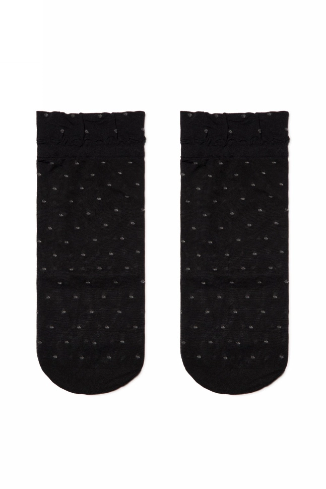 Носки жен,19с-14сп,-(nero,чер,,сер горошек), (23-25)