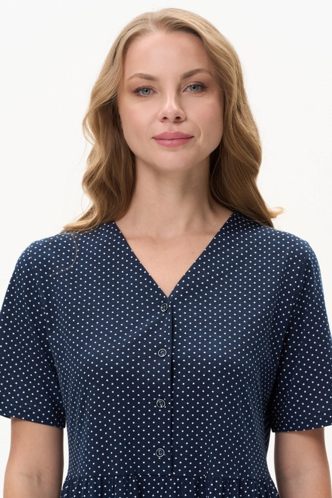 Платье жен,n1396,n1396-g59.6s04(тёмно-синий,син-т,,бел горошек), (48-164)