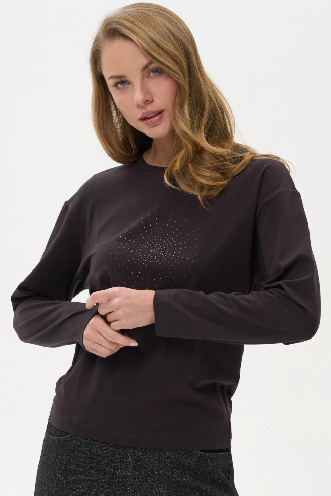 Джемпер жен,k5700,k5700-r89.5f16(тёмно-коричневый,корич,,стразы), (50-164)